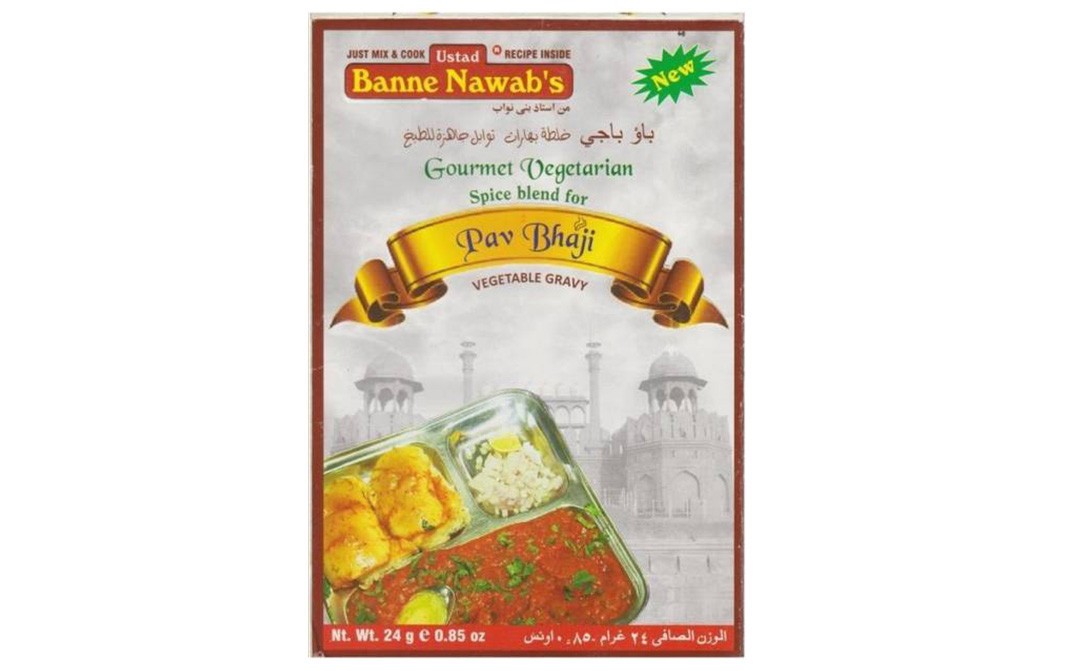 Ustad Banne Nawab's Pav Bhaji Masala (Vegetable Gravy)   Box  24 grams